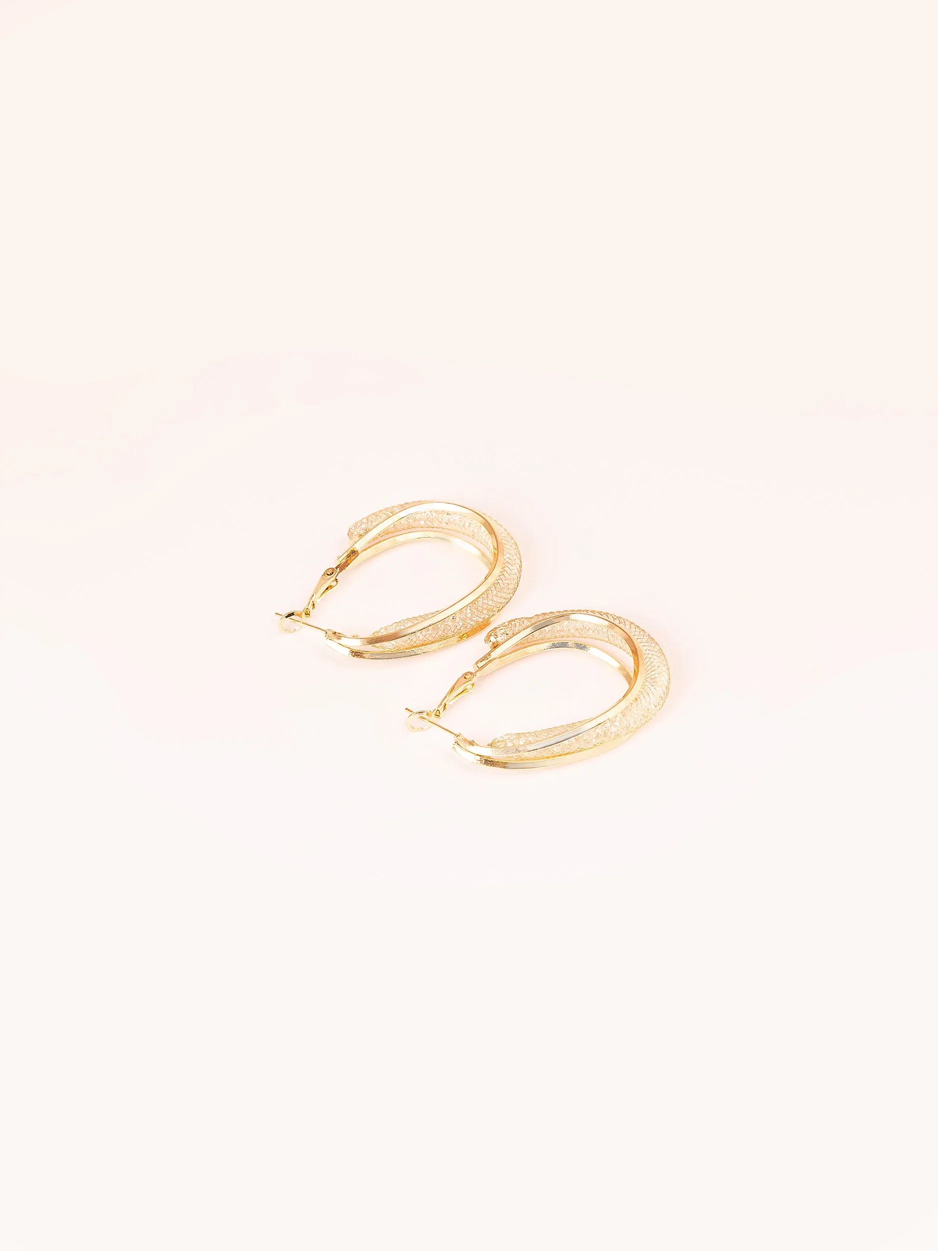 Crystal Oblong Hoop Earrings