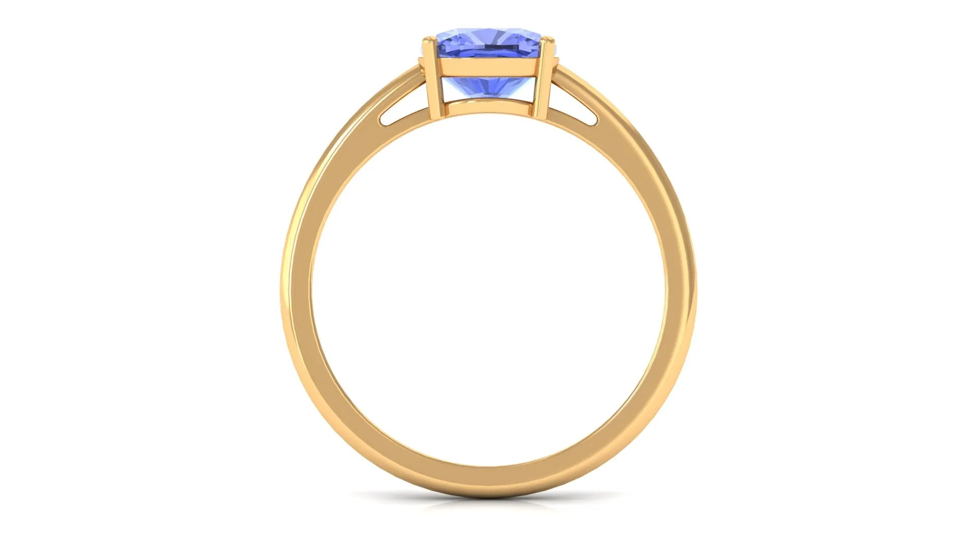 Cushion Cut Tanzanite Solitaire Ring in Prong Setting