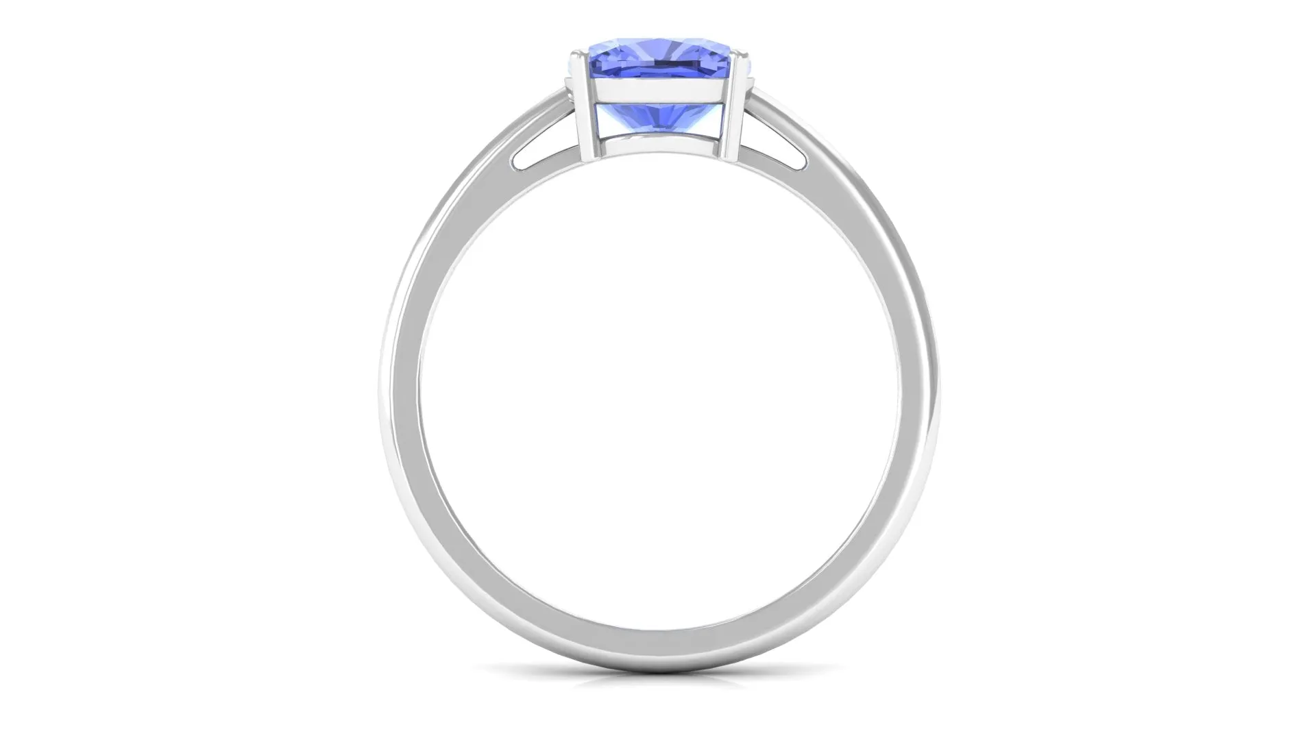 Cushion Cut Tanzanite Solitaire Ring in Prong Setting