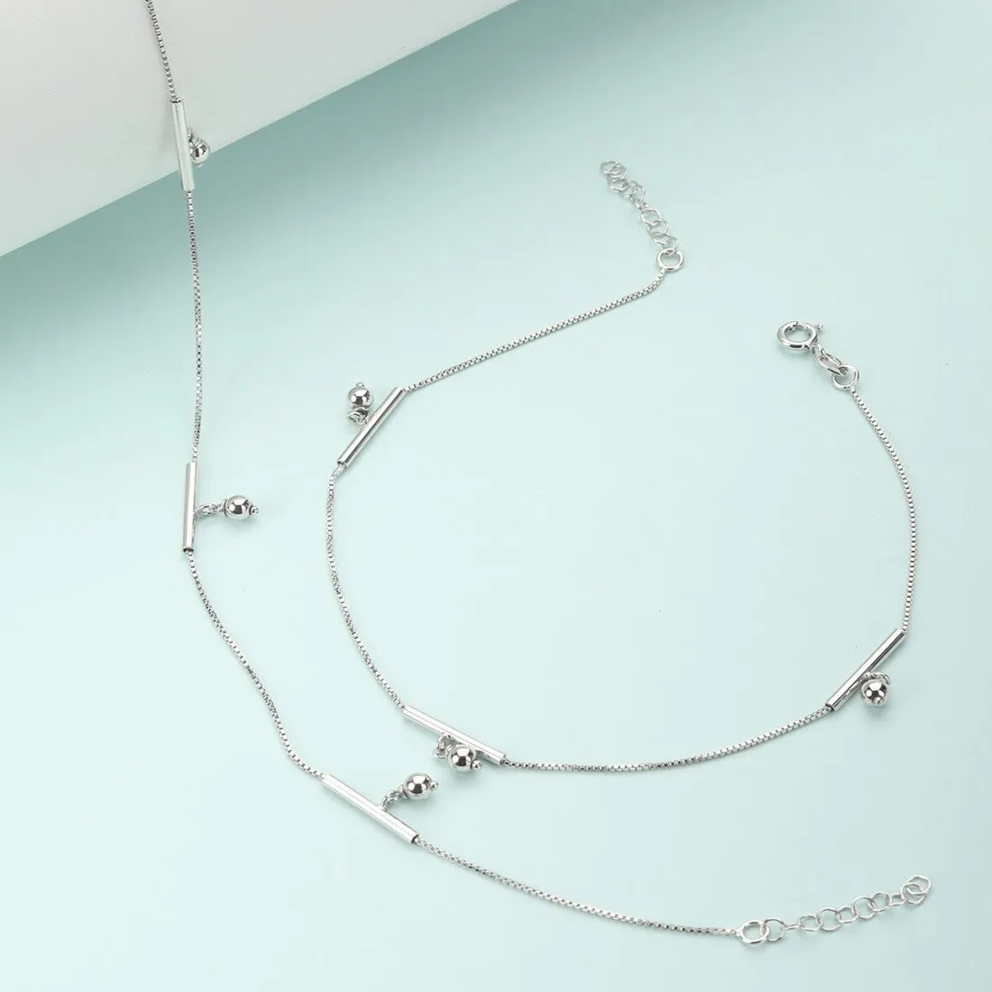 Dangling Charm 925 Silver Anklets