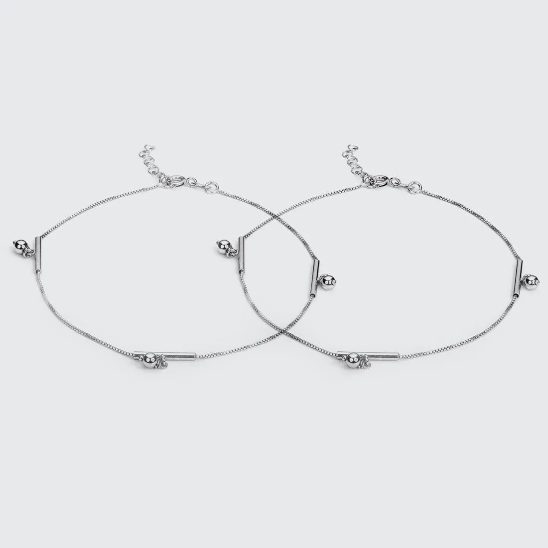 Dangling Charm 925 Silver Anklets