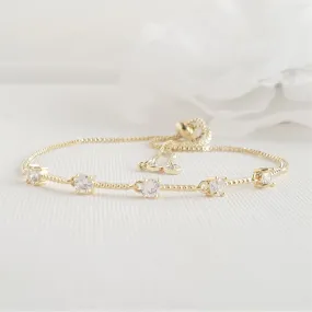 Delicate Bridal Bracelet in Gold for Brides & Bridesmaids- Ginger