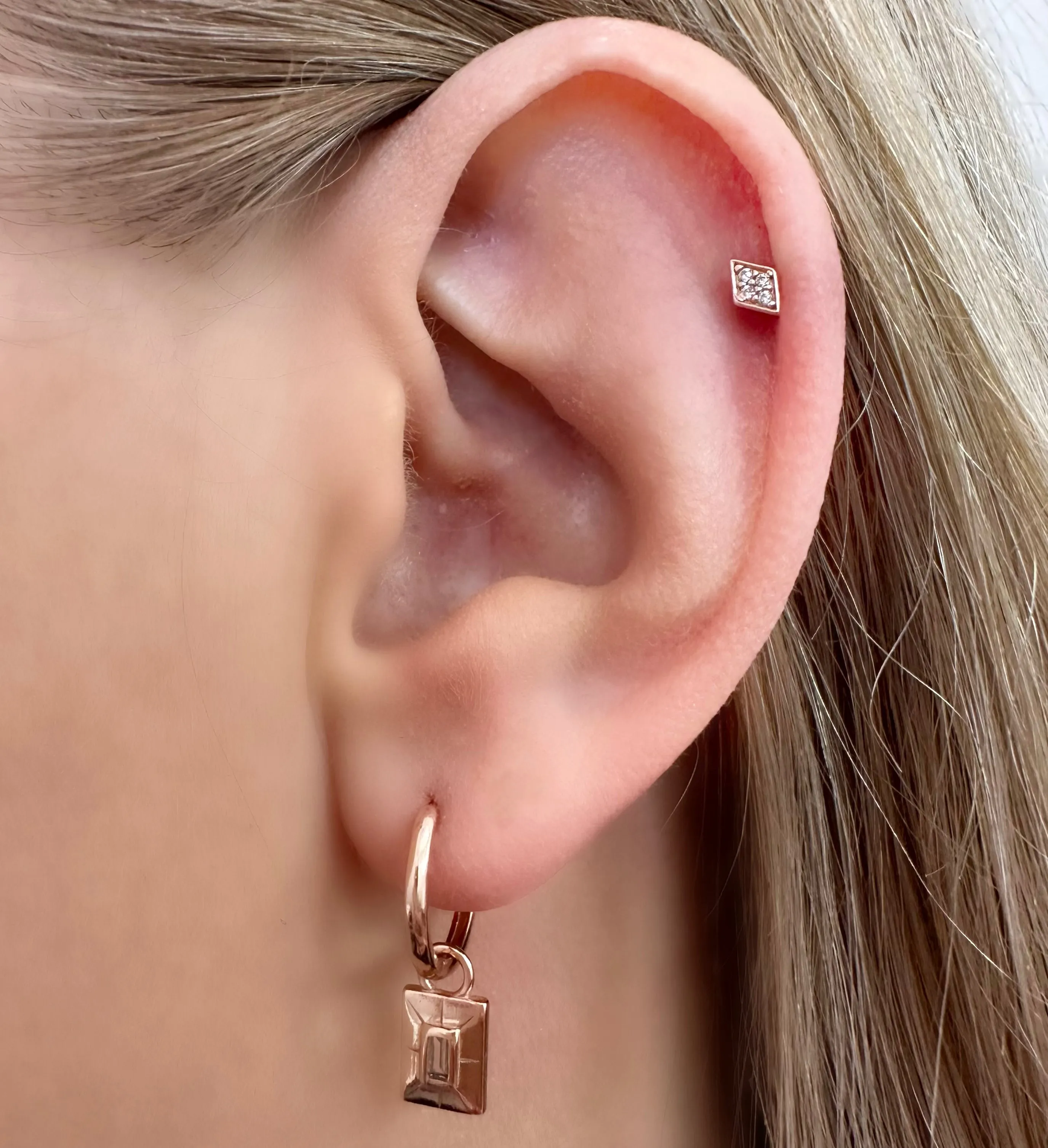 Delilah Huggie Rose Gold Earrings