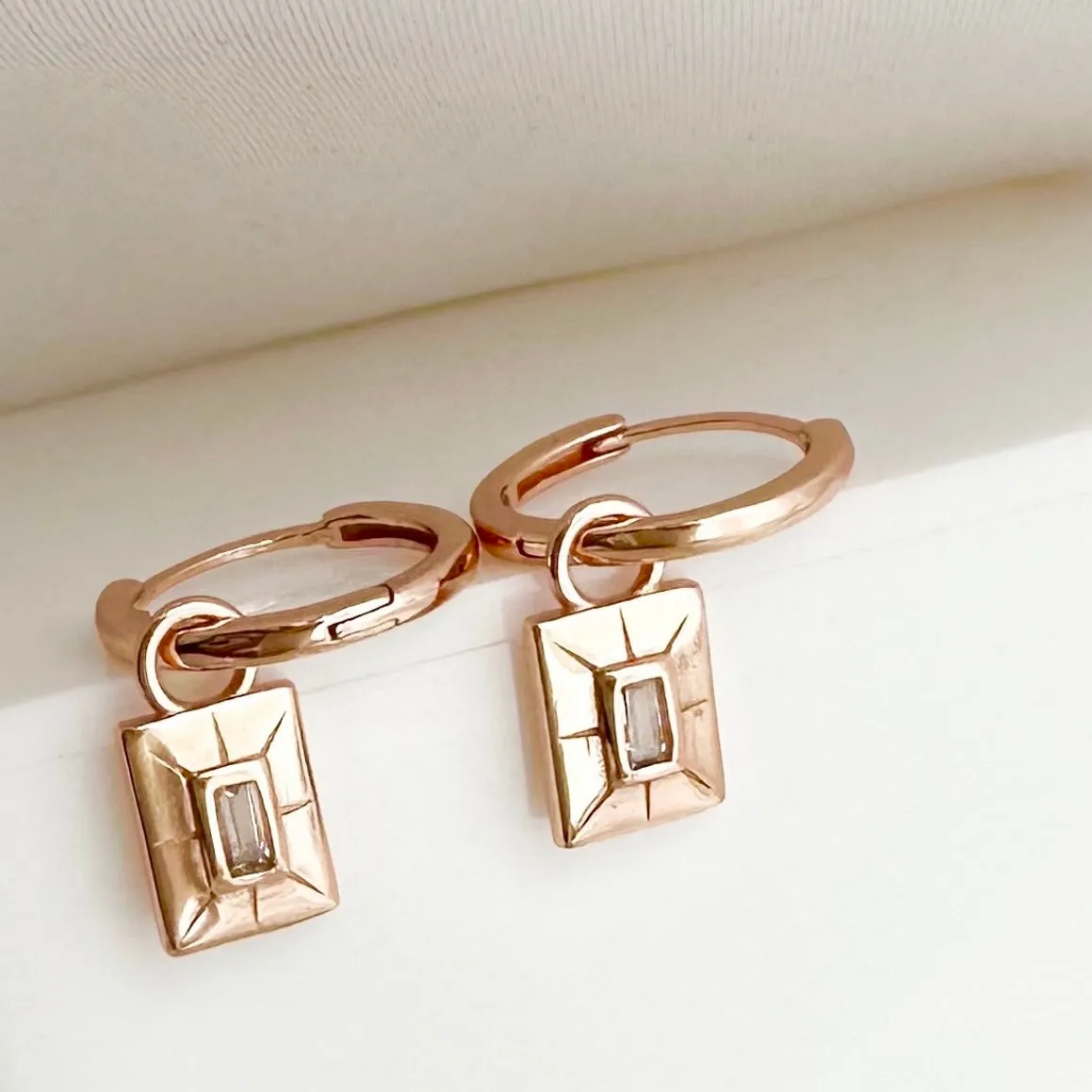 Delilah Huggie Rose Gold Earrings