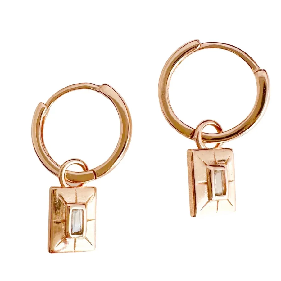 Delilah Huggie Rose Gold Earrings