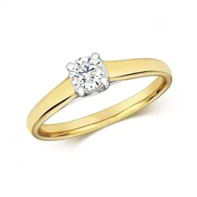 Diamond Jewellery 9ct Crossover Solitaire Gold Rings RD607