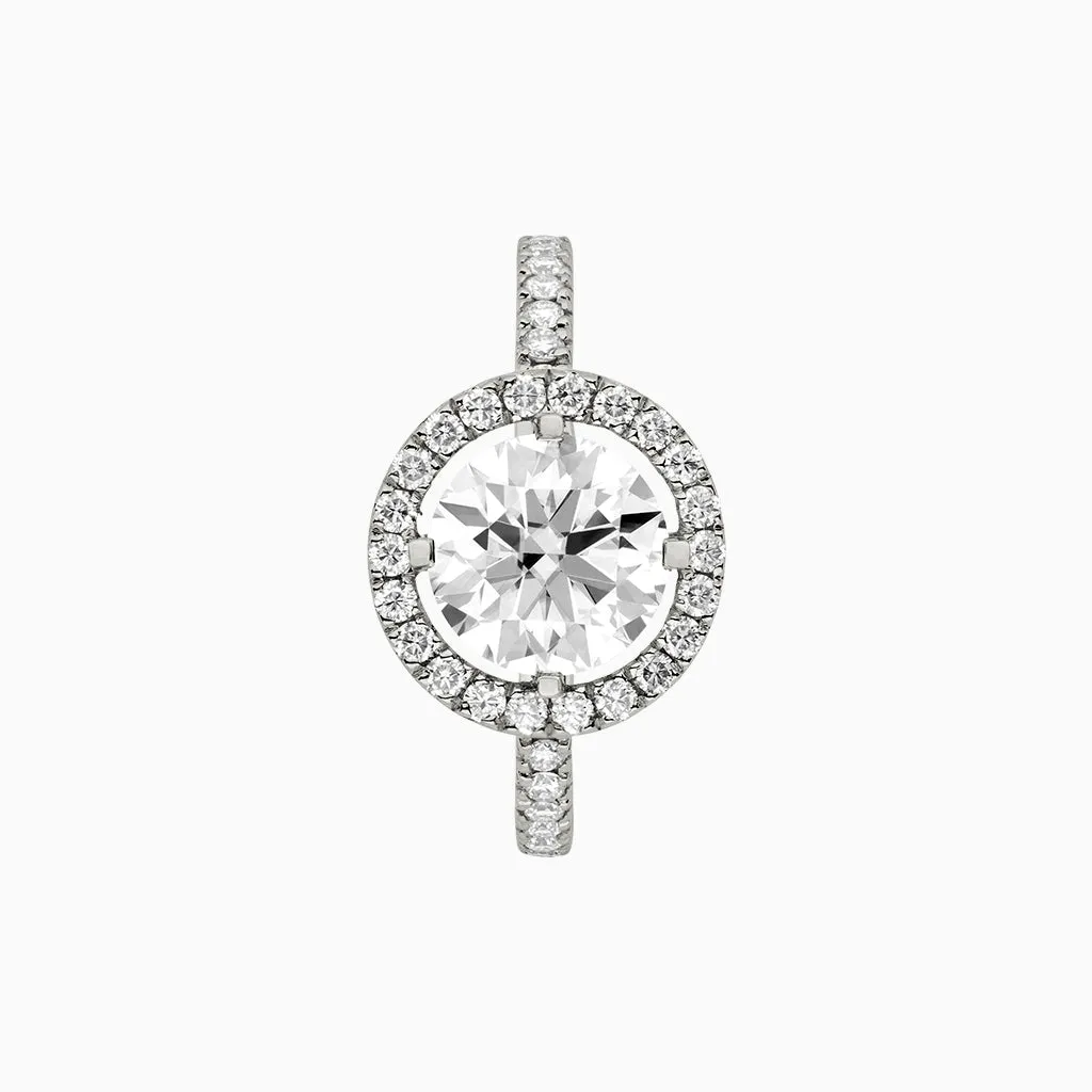 Diamond2 Solitaire Halo Ring with embellished band