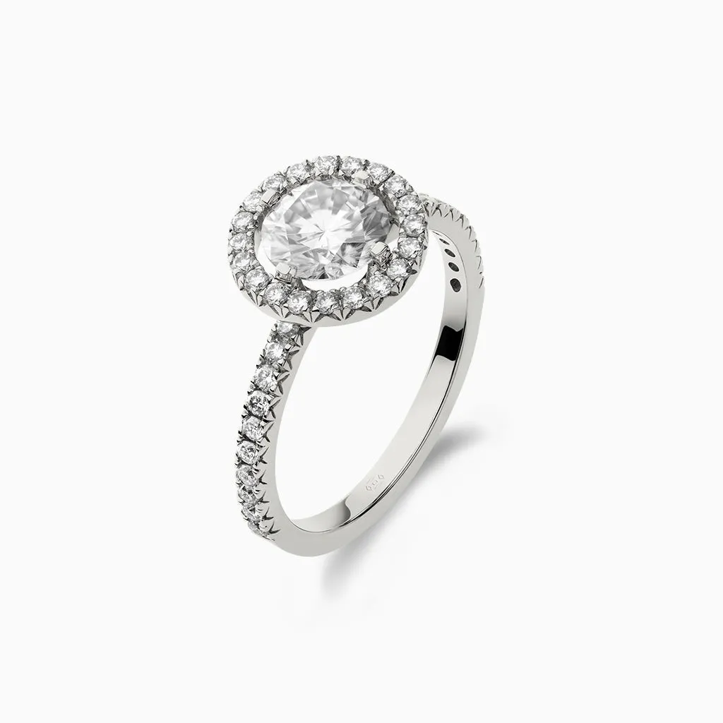 Diamond2 Solitaire Halo Ring with embellished band