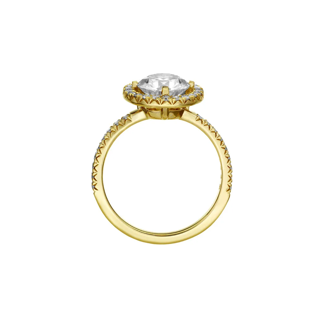 Diamond2 Solitaire Halo Ring with embellished band