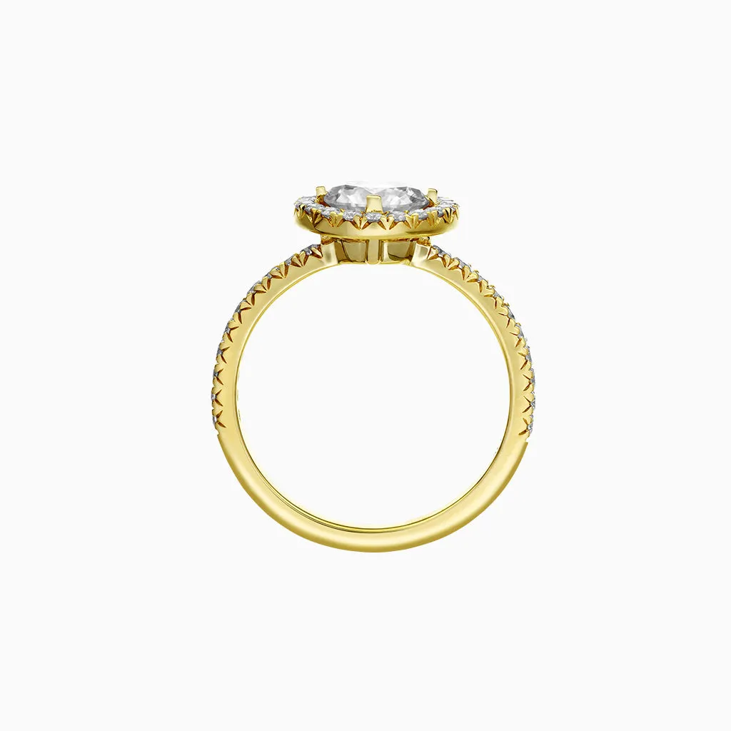 Diamond2 Solitaire Halo Ring with embellished band