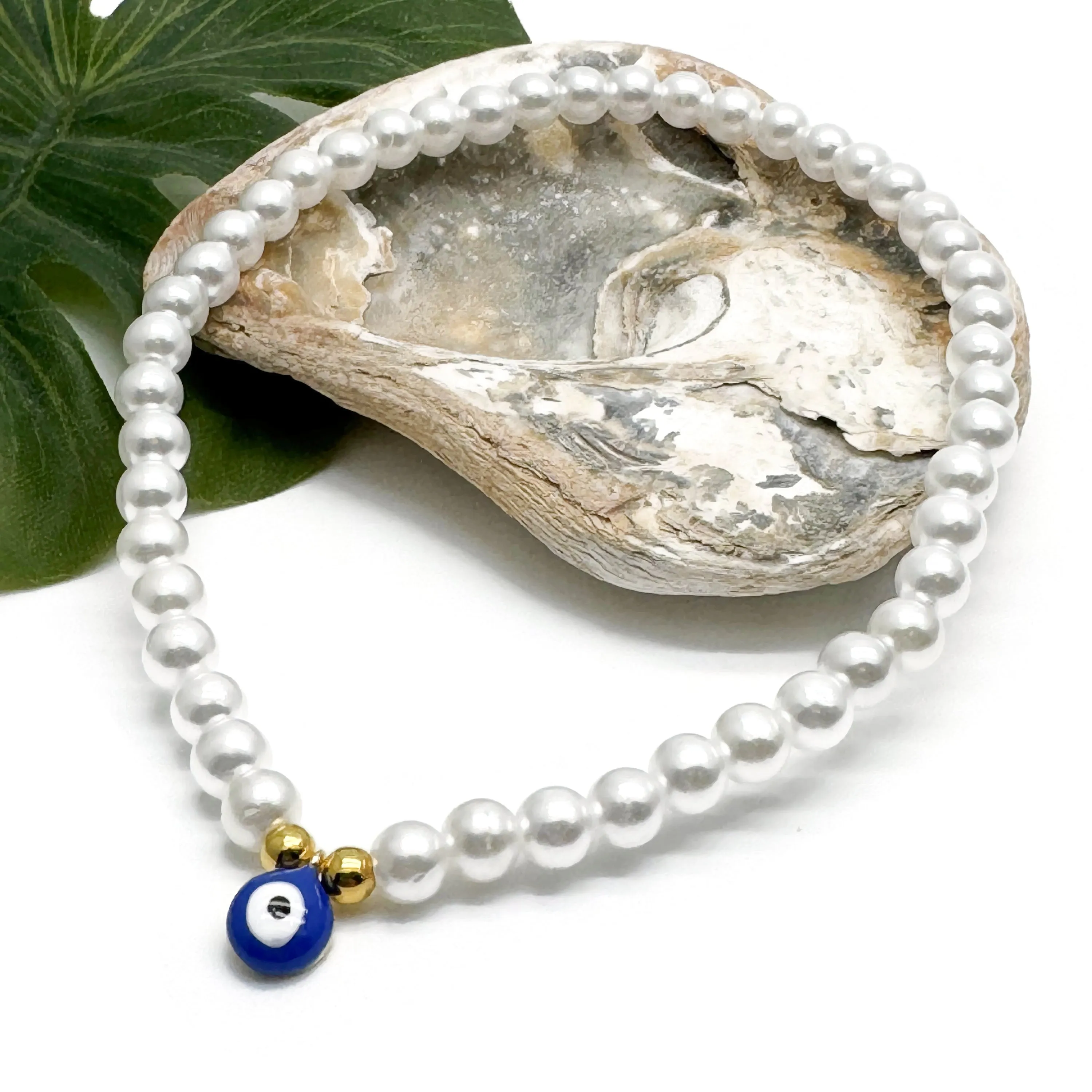 Evil Eye Acrylic Bead Anklet - Colour Choice