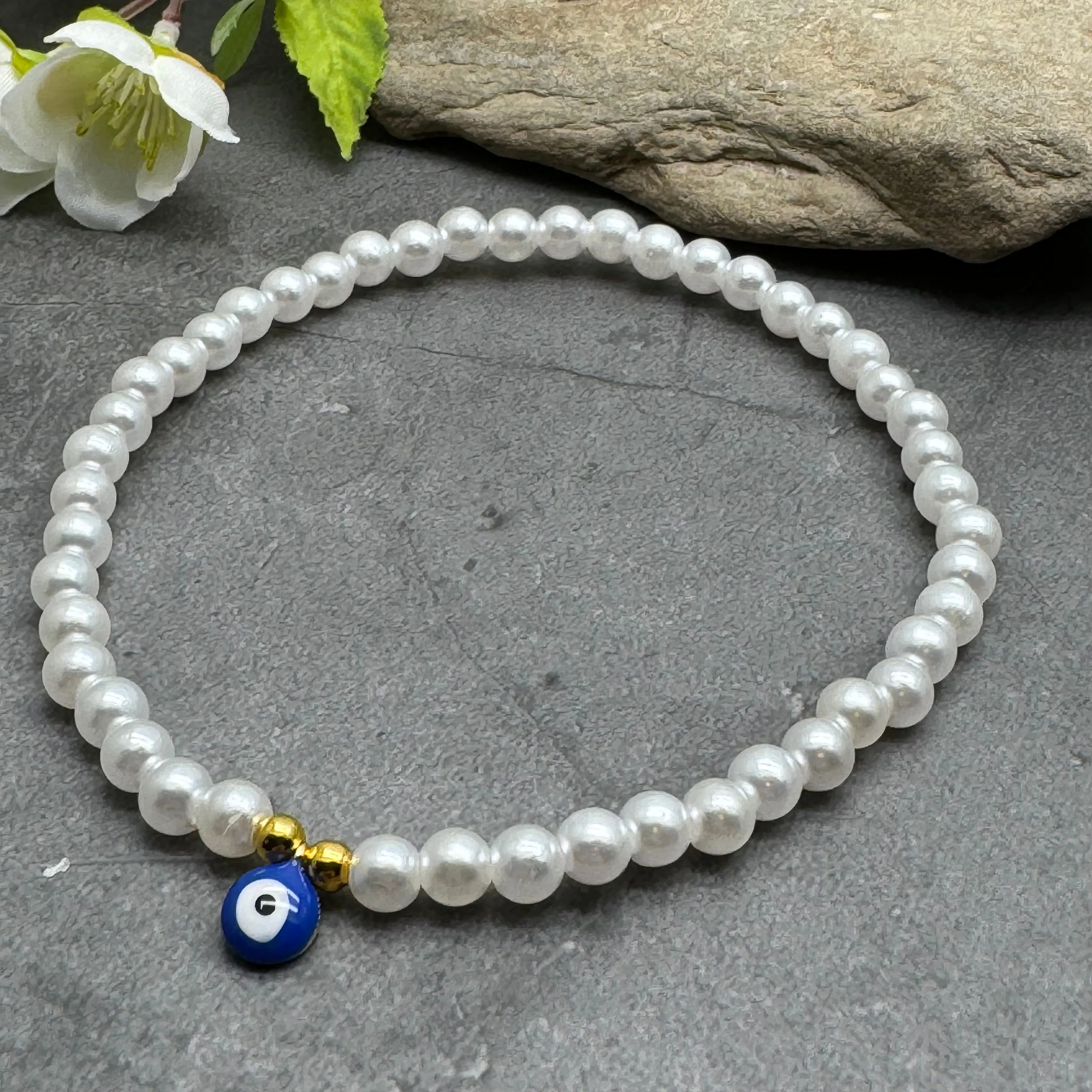 Evil Eye Acrylic Bead Anklet - Colour Choice