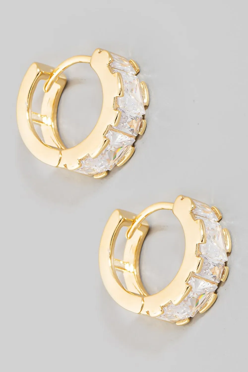 Fame Mini Rhinestone Huggie Hoop Earrings