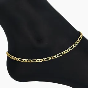 Figaro Chain Anklet - Gold