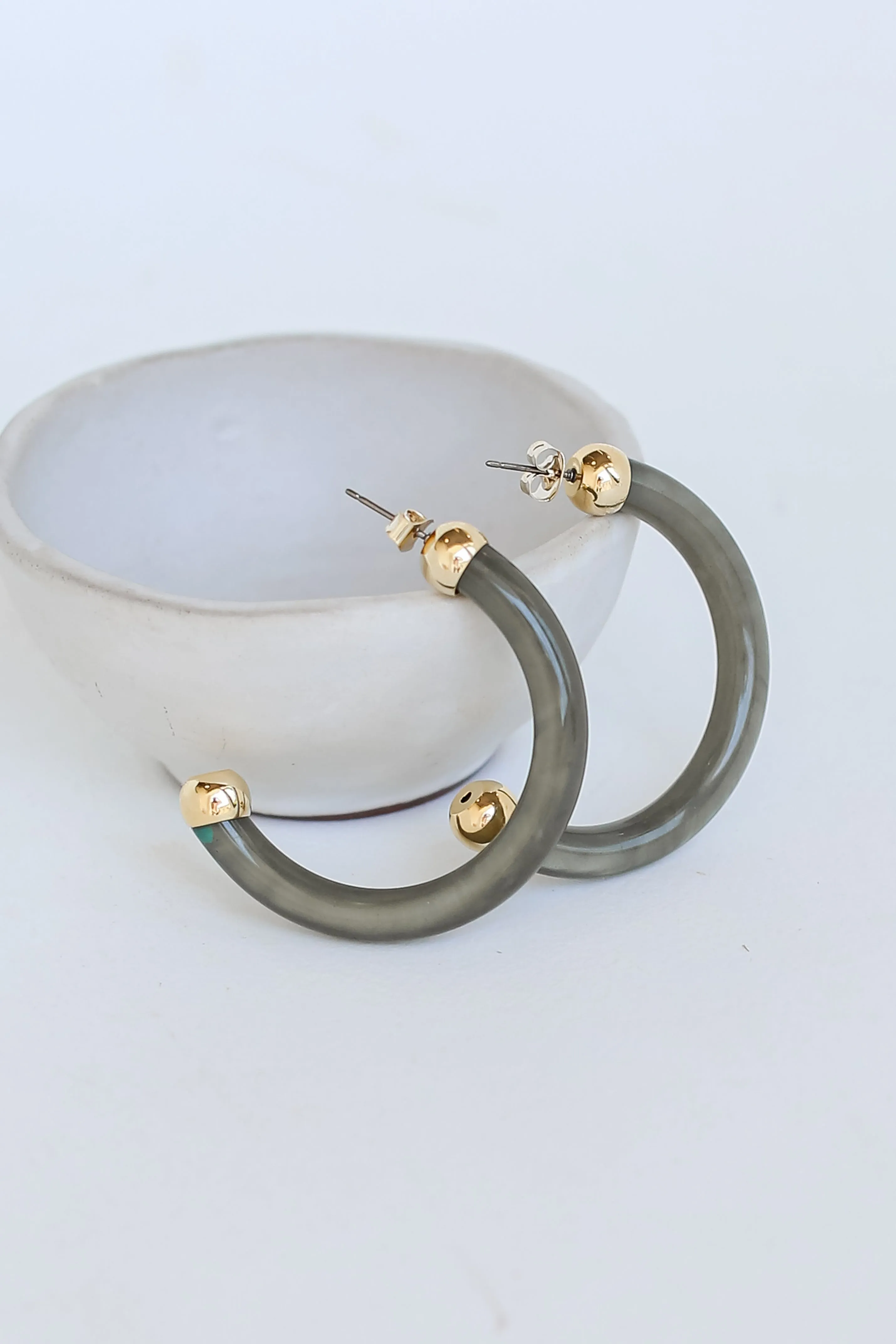 FINAL SALE - Indie Olive Acrylic Hoop Earrings