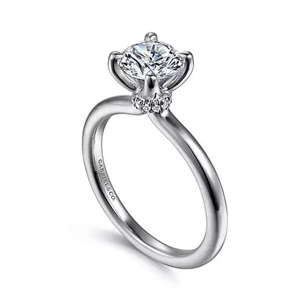 Gabriel & Co. Evelynn - 14K White Gold Round Solitaire Diamond Engagement Setting