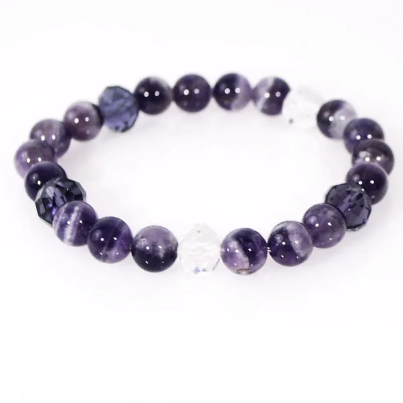 Genuine Amethyst Gemstone Beaded Women's Bracelets