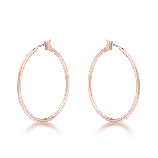 Glem Medium Rose Gold Hoop Earrings | 38mm