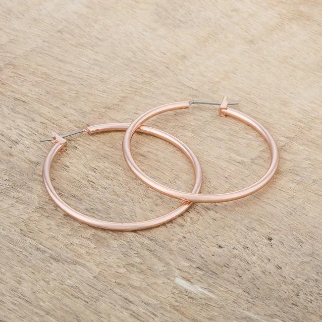 Glem Medium Rose Gold Hoop Earrings | 38mm