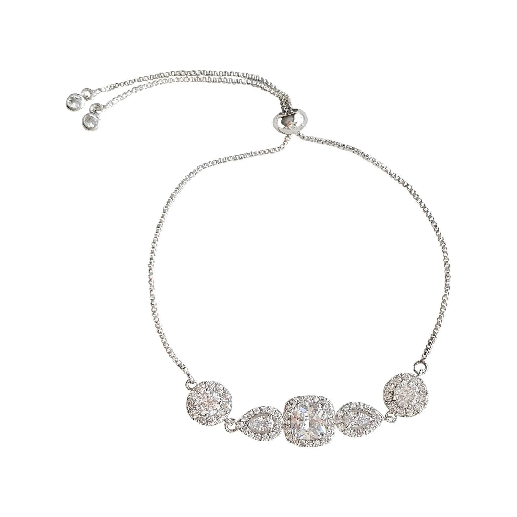 Gold & Crystal Bridal Bracelet- Gianna