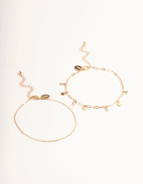 Gold Celestial Diamante Anklet Pack