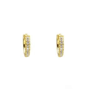 Gold Cubic Zirconia Huggie Hoop Earrings