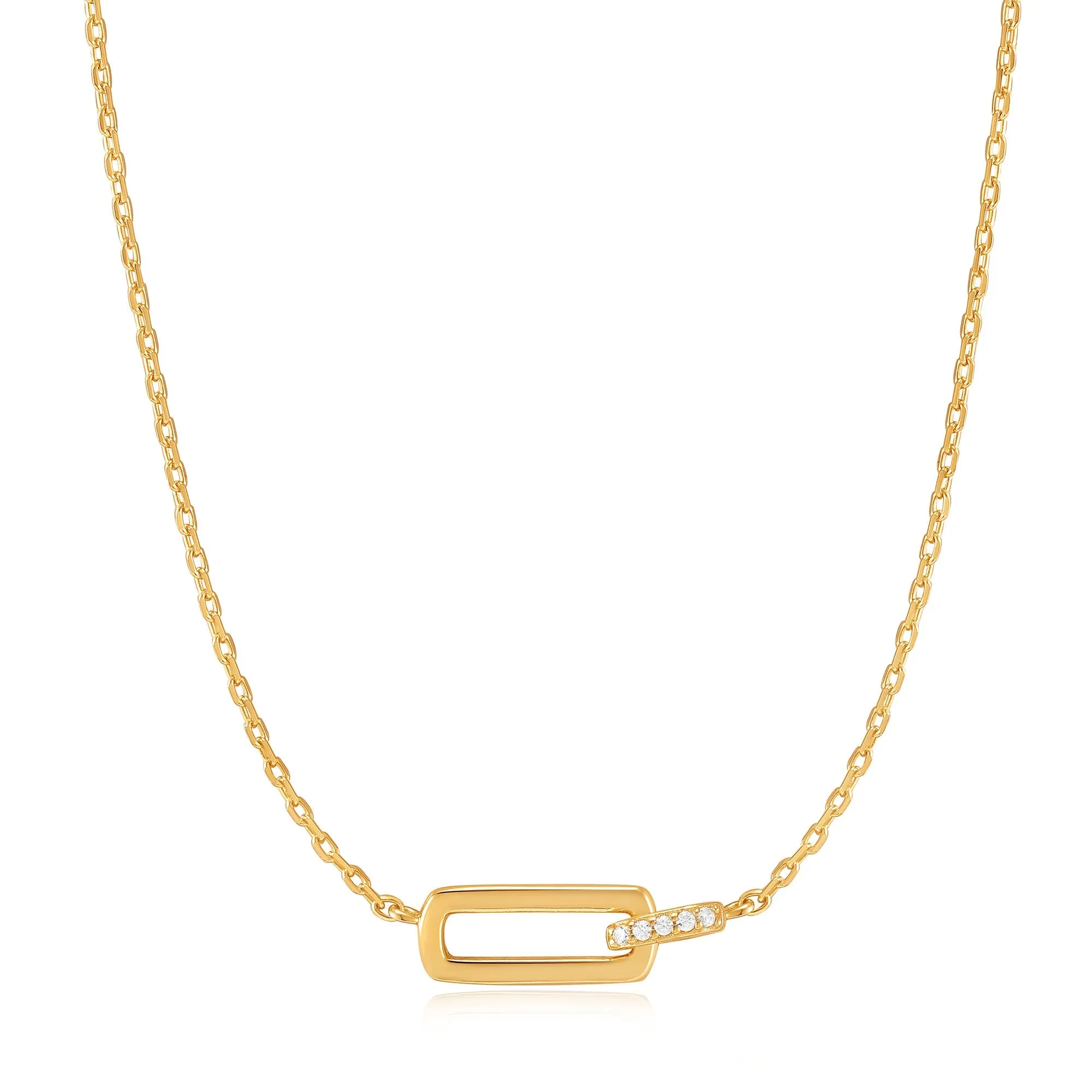 Gold Glam Interlock Necklace