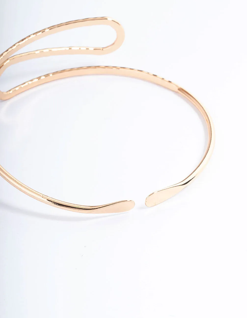 Gold Hammered Swirl Bangle Arm Cuff