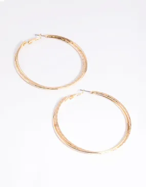 Gold Long Hoop Earrings