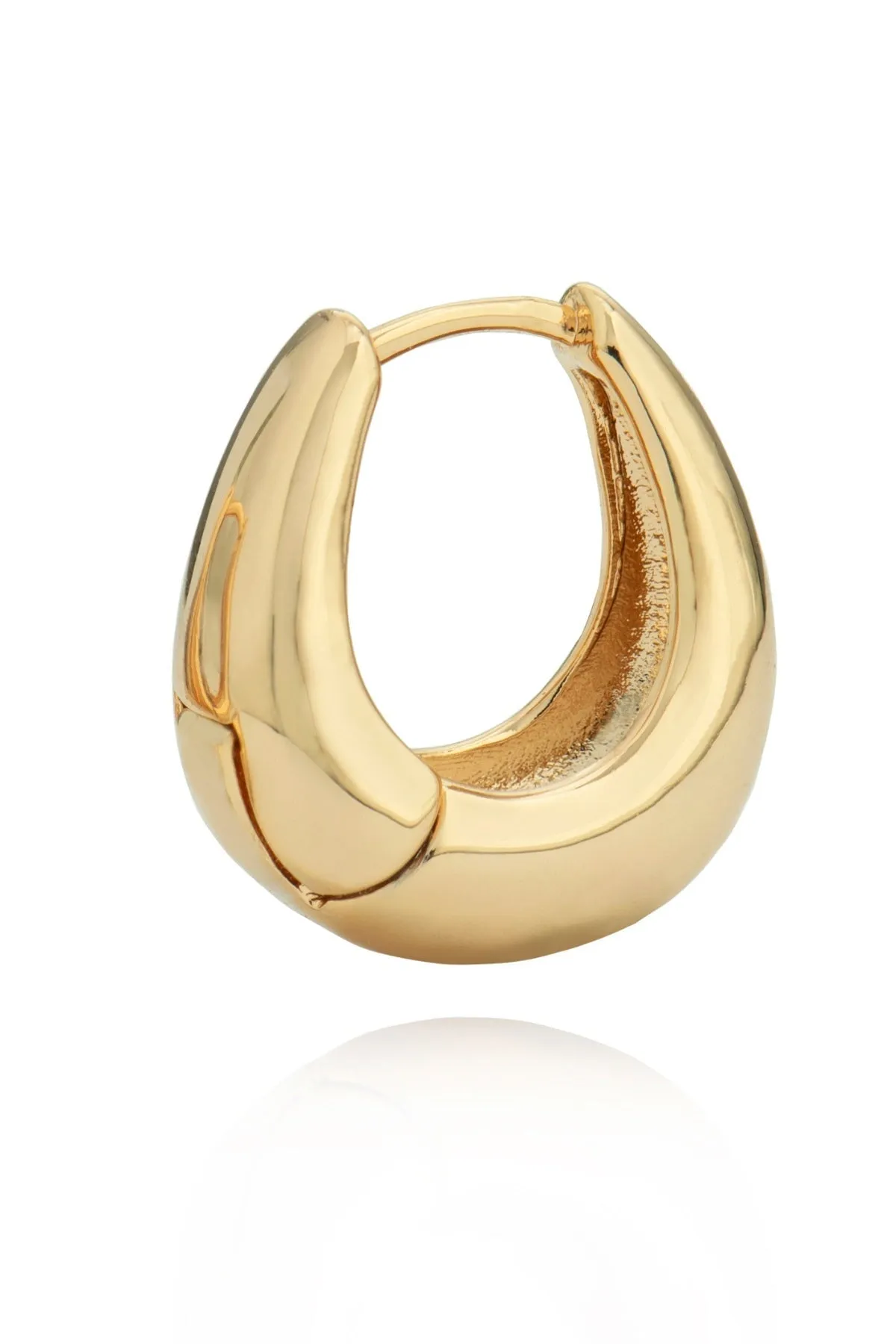 Gold Pebble Hoop Earrings