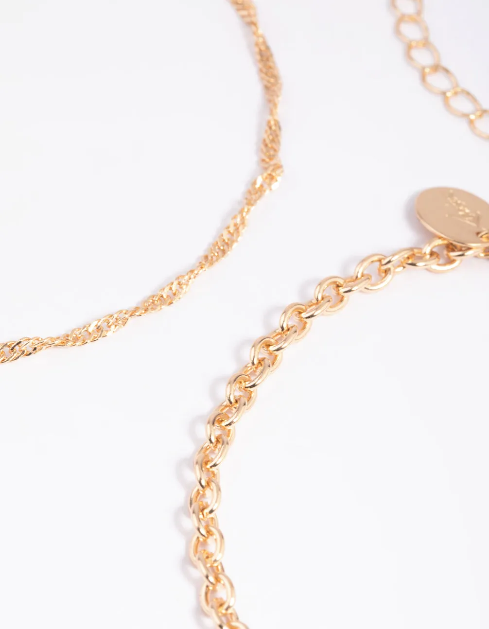 Gold Twisted Anklet Set