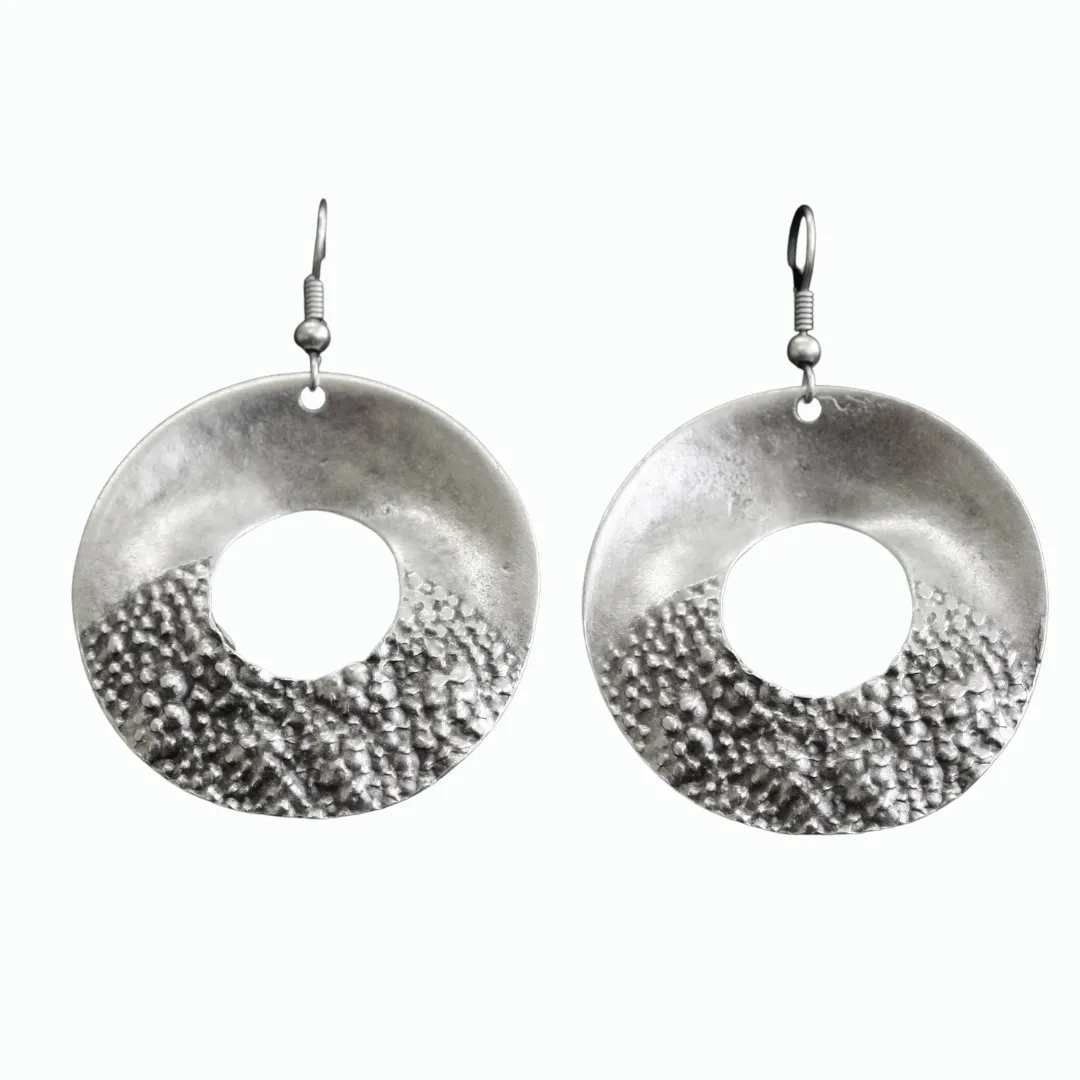 Half Hammered Artistic Earrings