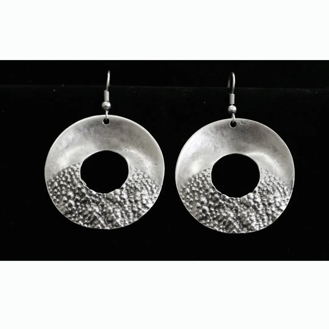 Half Hammered Artistic Earrings