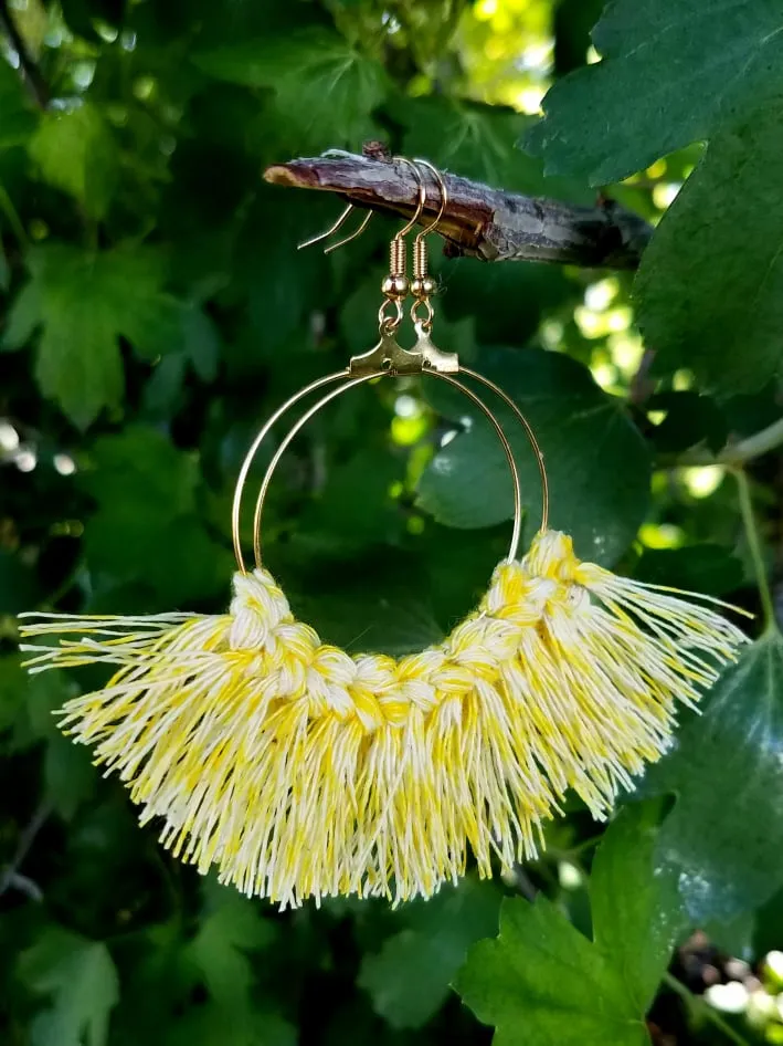 Handmade Macramé Hoop Earrings