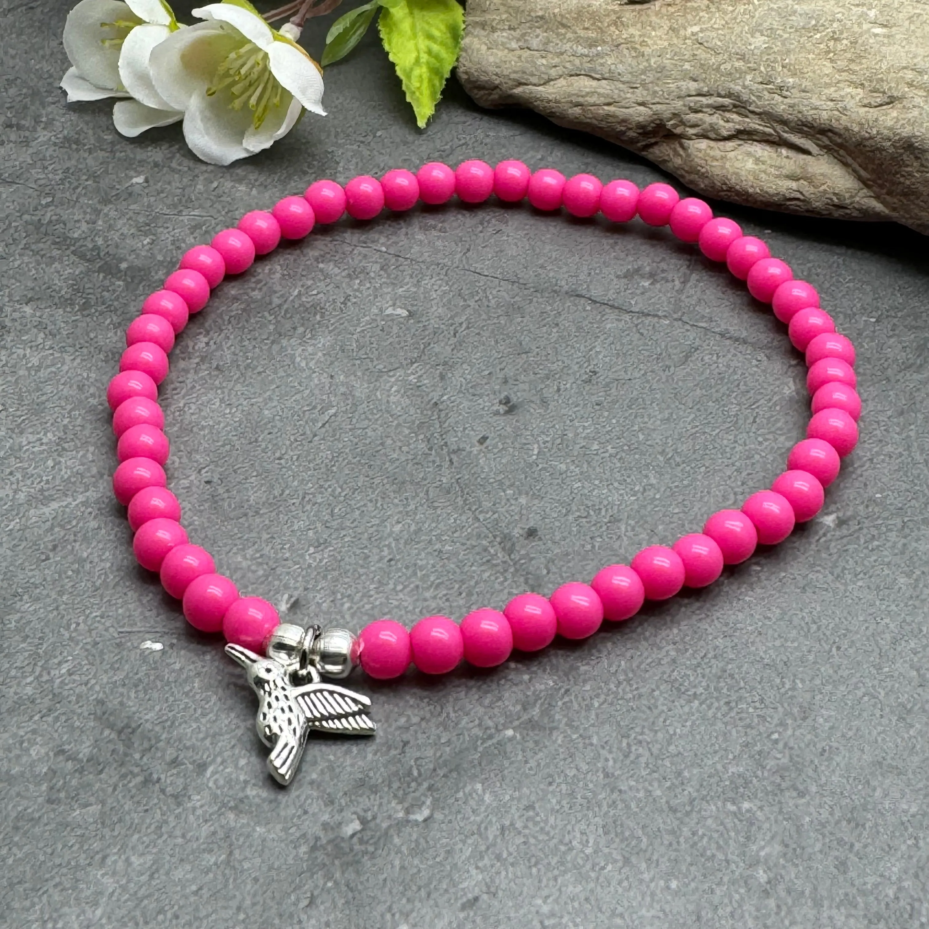 Hummingbird Acrylic Bead Anklet - Colour Choice