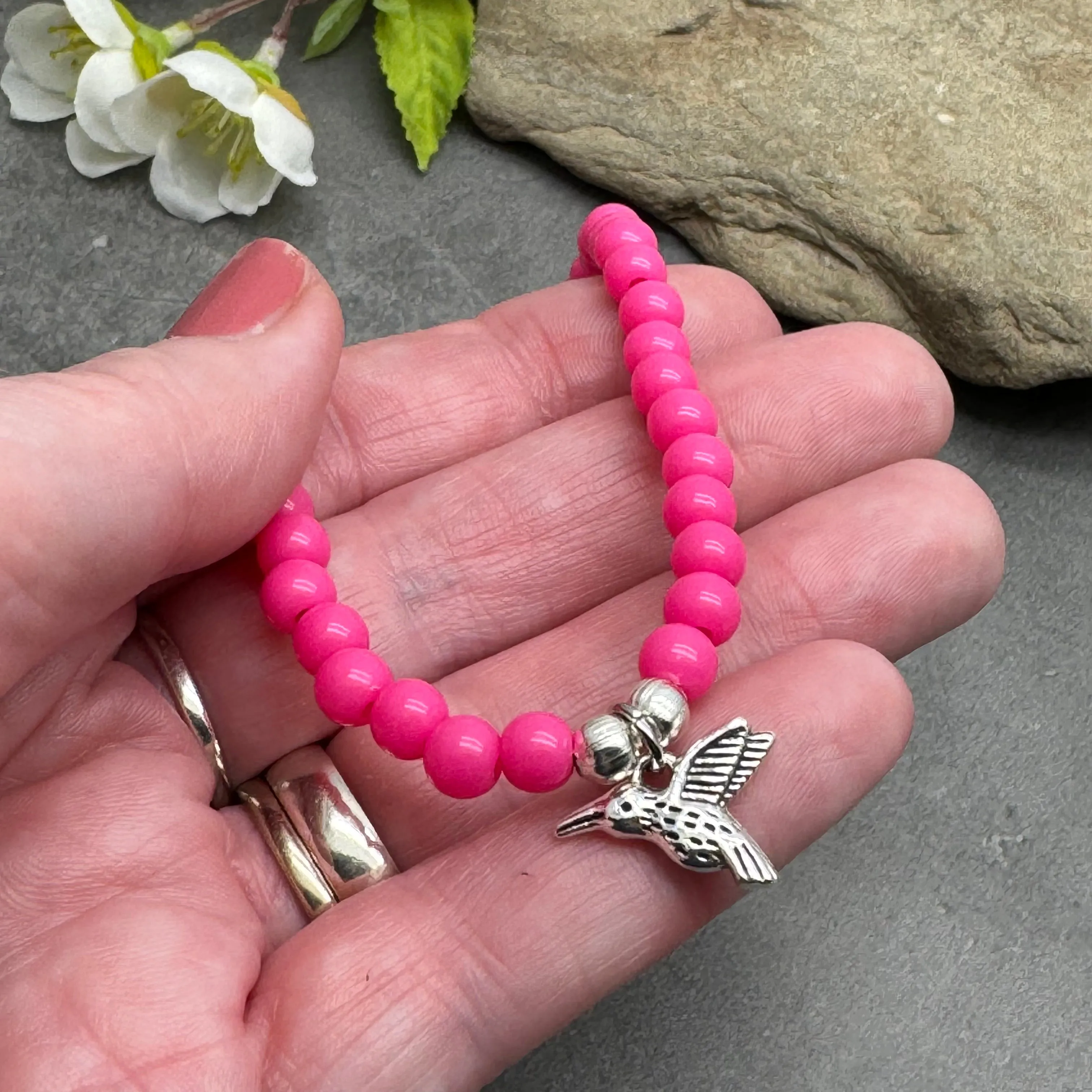 Hummingbird Acrylic Bead Anklet - Colour Choice