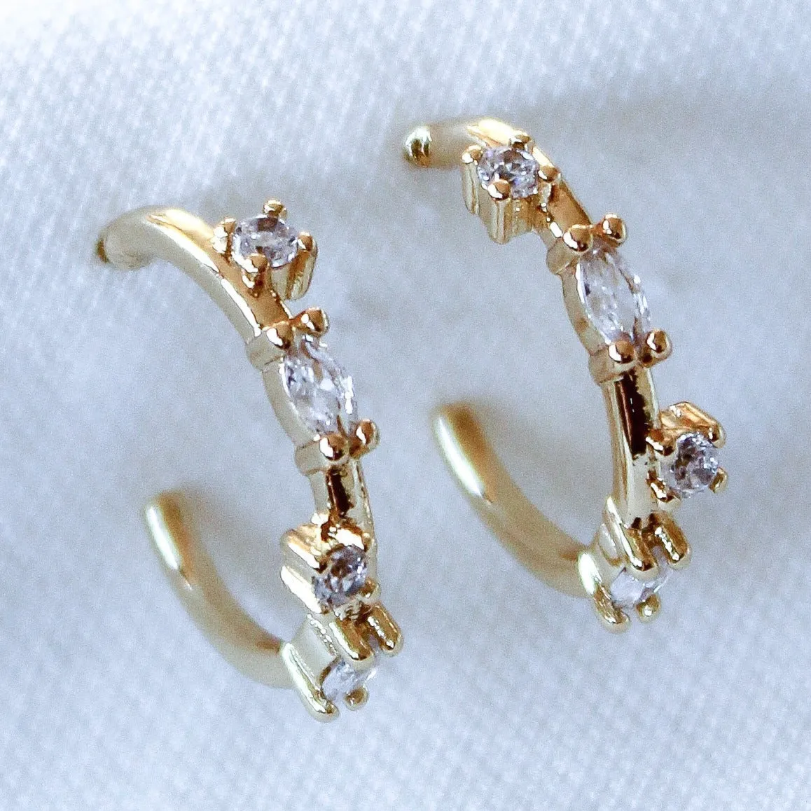 Kinsey Designs | Chase Gold Tone Mini Hoop Earrings with CZ Crystal Accents