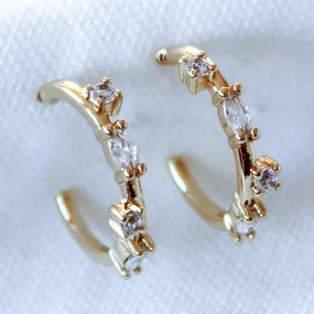 Kinsey Designs | Chase Gold Tone Mini Hoop Earrings with CZ Crystal Accents