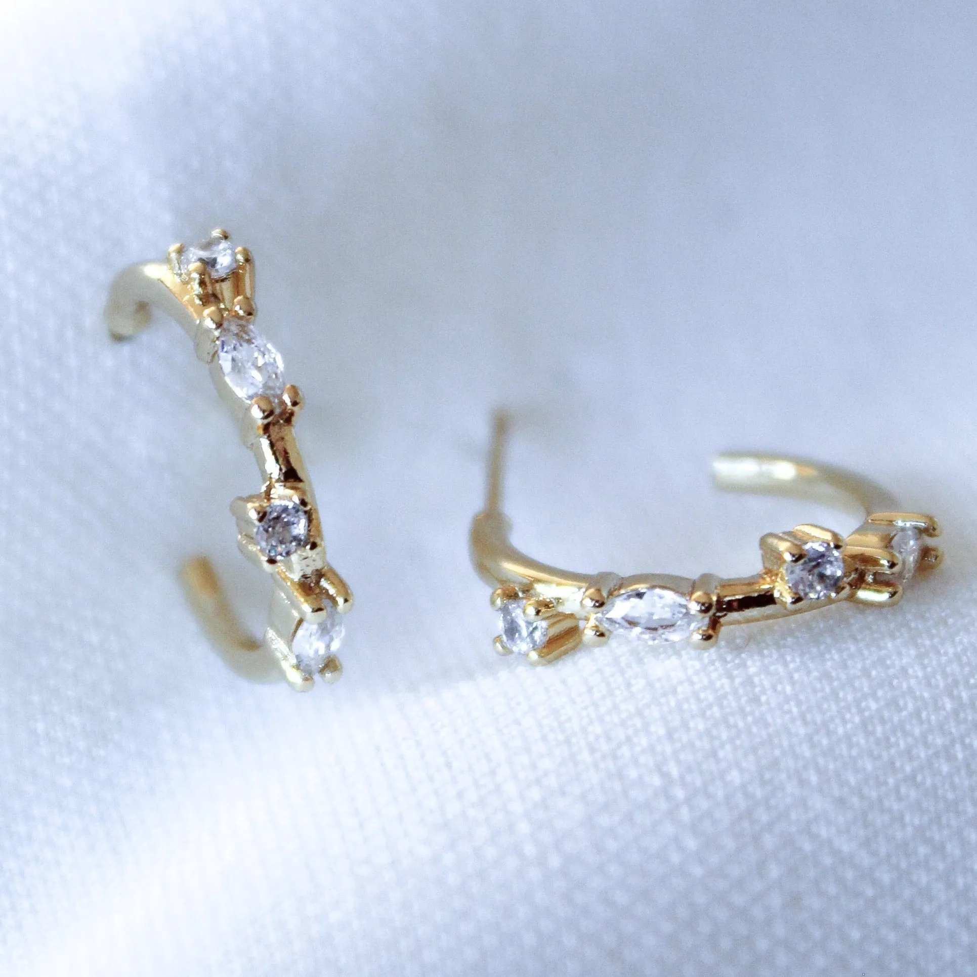 Kinsey Designs | Chase Gold Tone Mini Hoop Earrings with CZ Crystal Accents