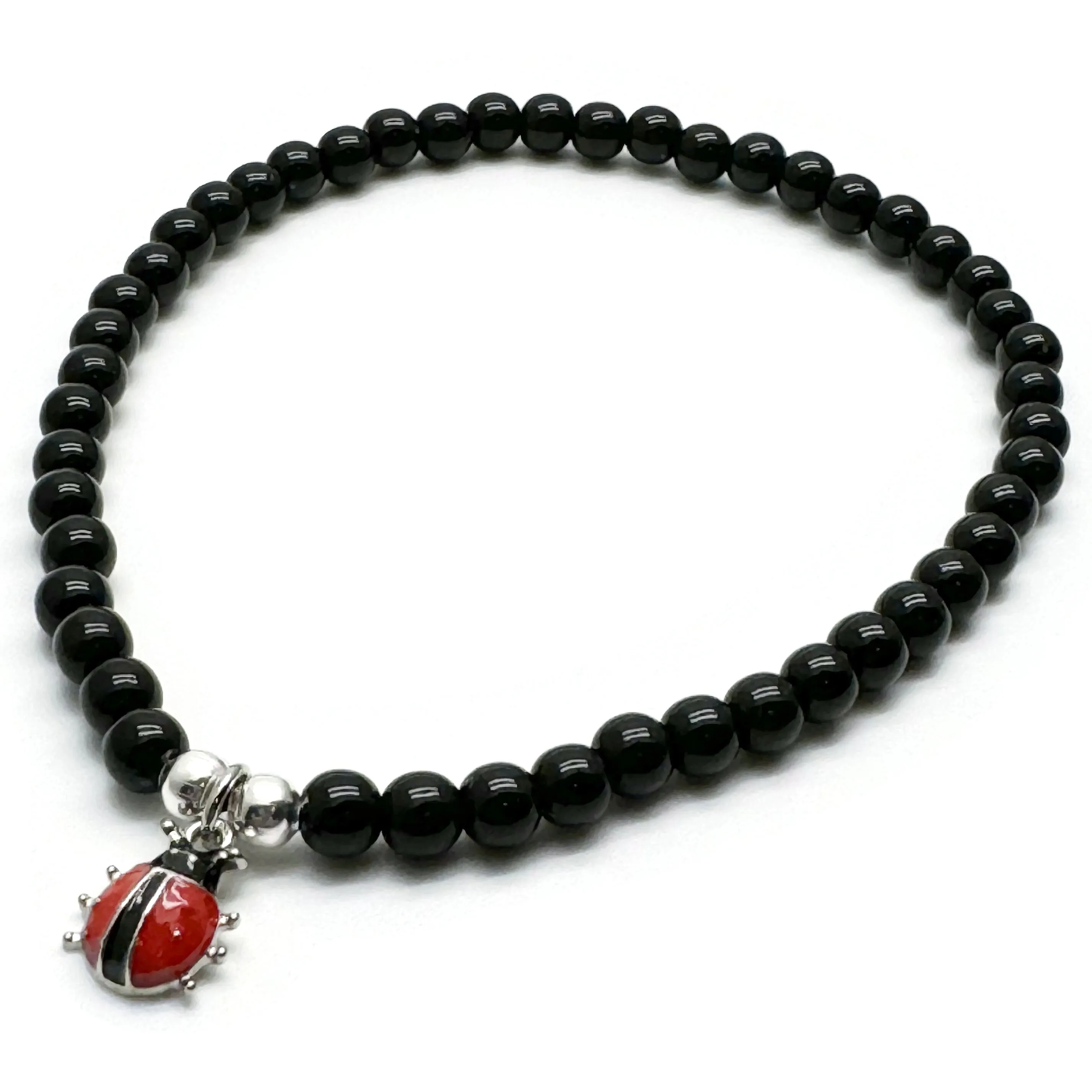 Ladybird Acrylic Bead Anklet - Colour Choice