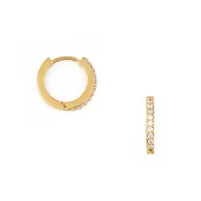 *LAST ONE!* Orelia Pave Huggie Hoop Earrings 12mm in Gold ORE22704