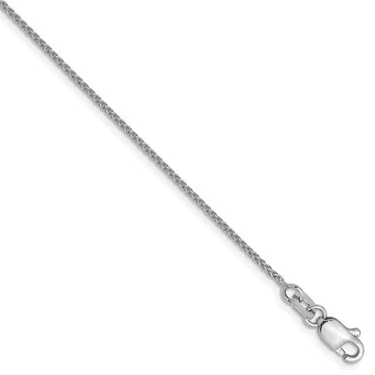 Leslie's 10kt White Gold 1mm Spiga Chain Anklet