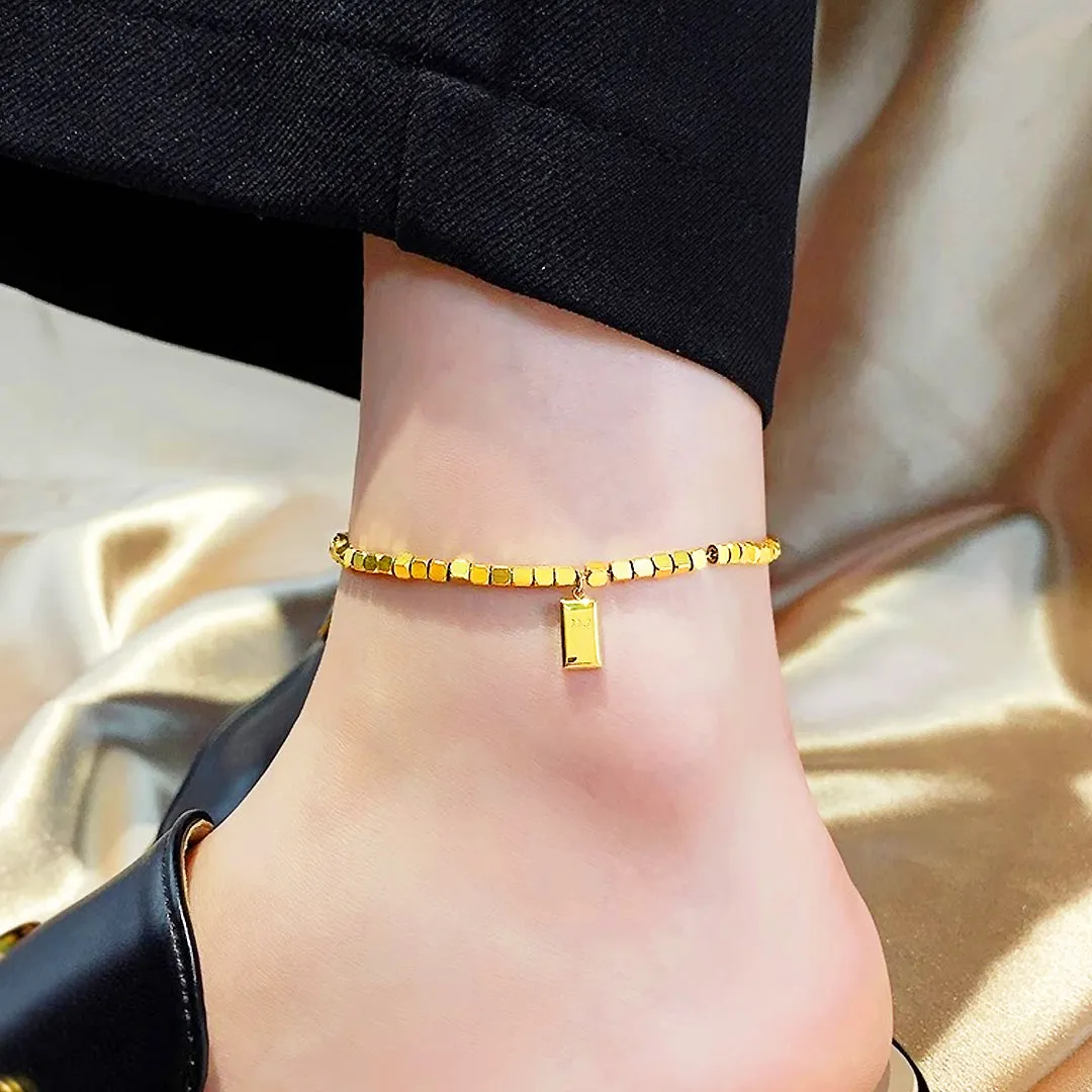 Luxe9262 Gold Bar Anklet