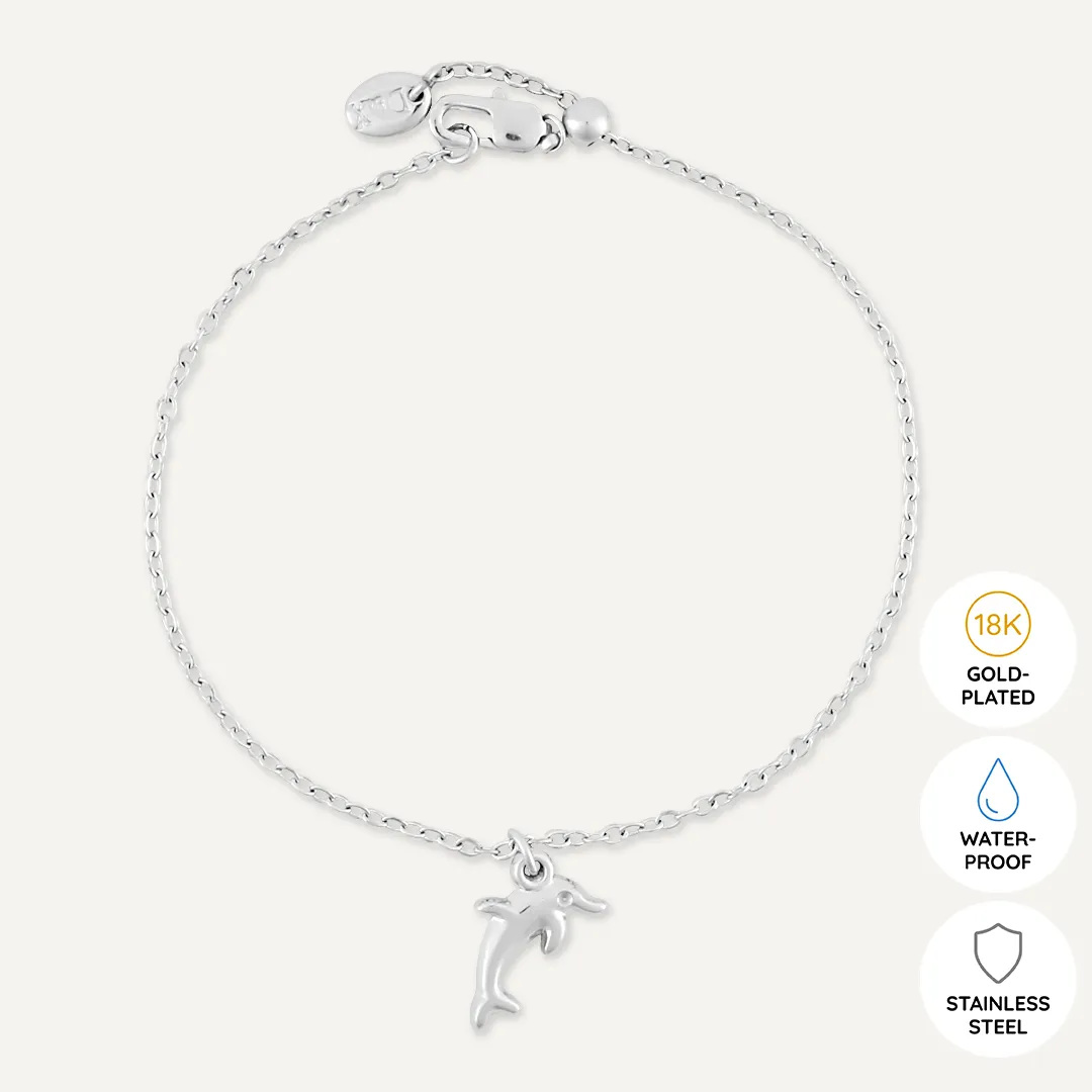 Memories: "DOLPHINITELY…" | Dolphin Bracelet | White Gold-Plated