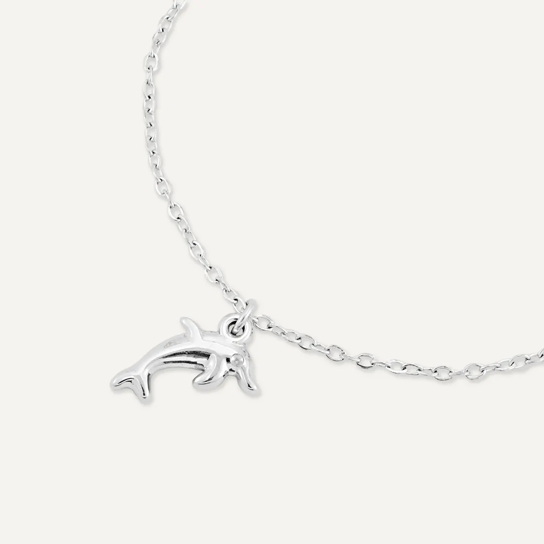 Memories: "DOLPHINITELY…" | Dolphin Bracelet | White Gold-Plated