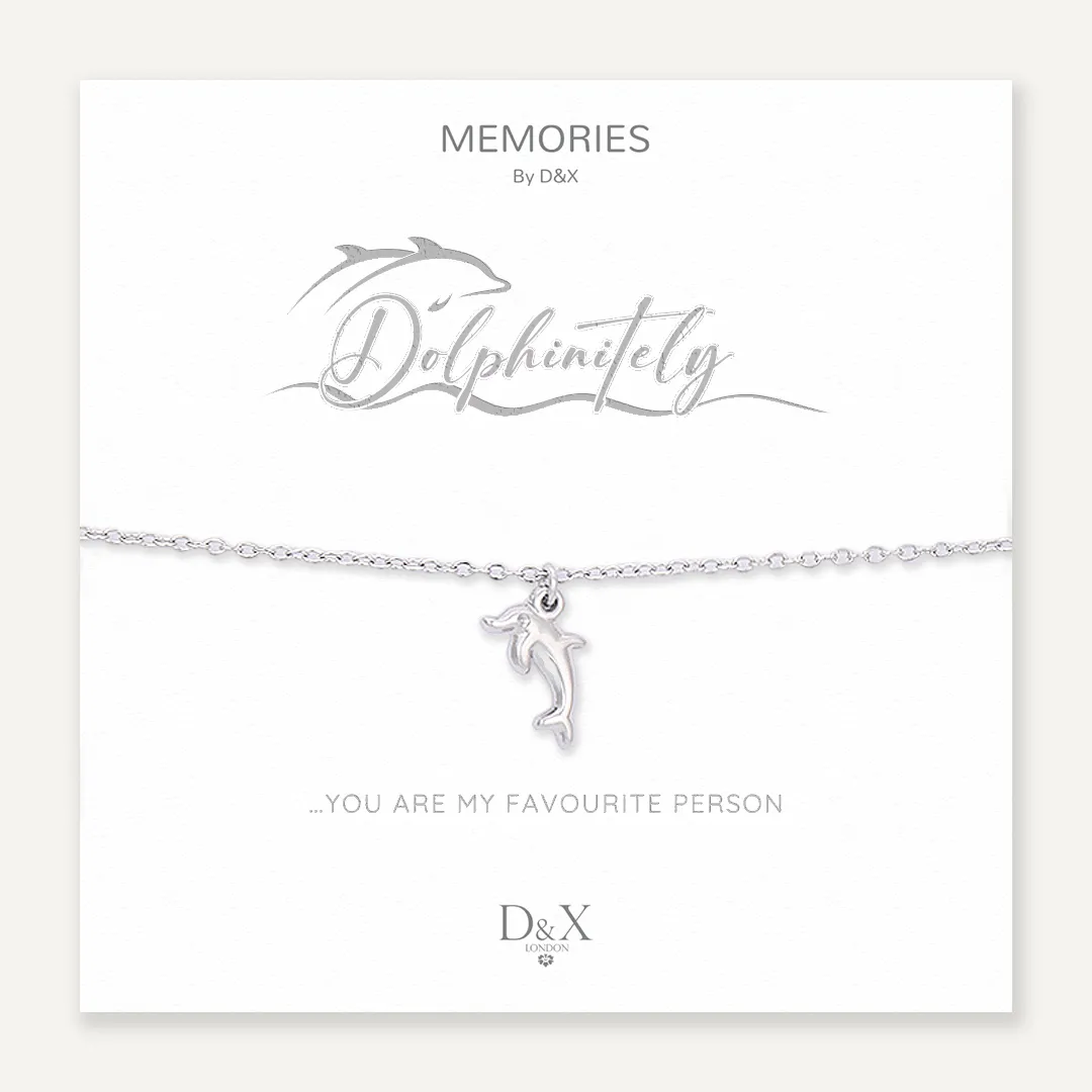 Memories: "DOLPHINITELY…" | Dolphin Bracelet | White Gold-Plated