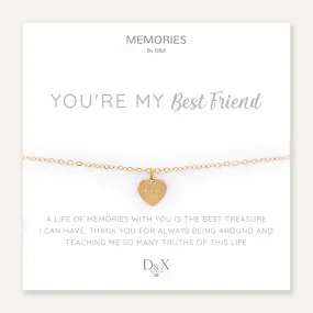 Memories: "YOU'RE MY BEST FRIEND" | Heart Bracelet | 18K Gold-Plated