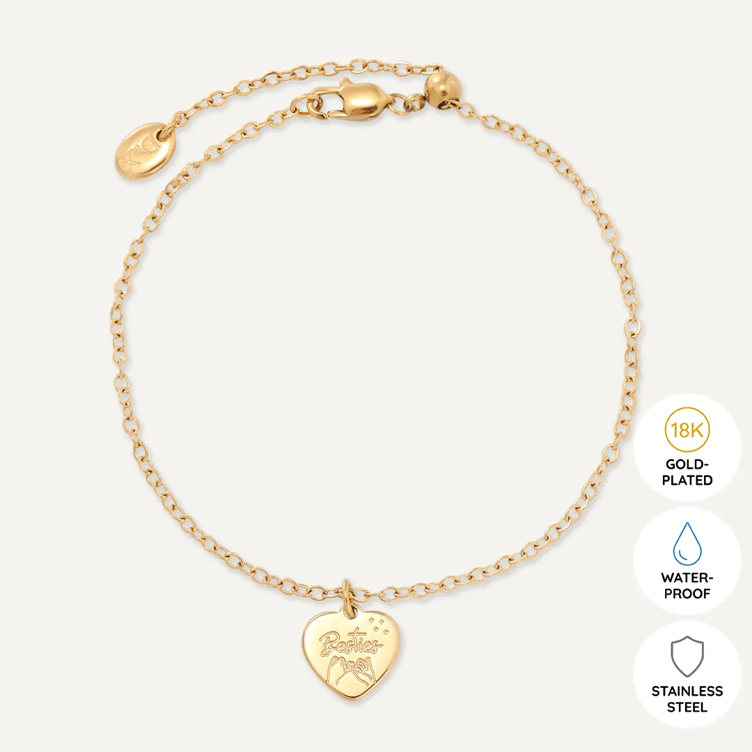 Memories: "YOU'RE MY BEST FRIEND" | Heart Bracelet | 18K Gold-Plated