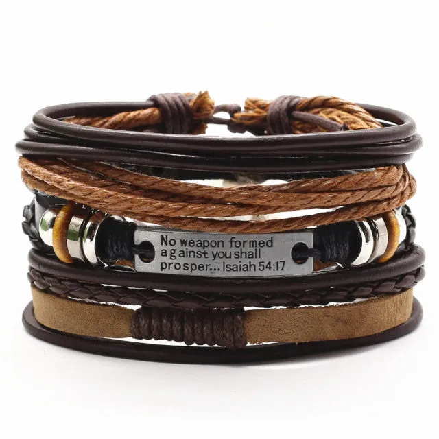 Men Leather Charm Bracelets