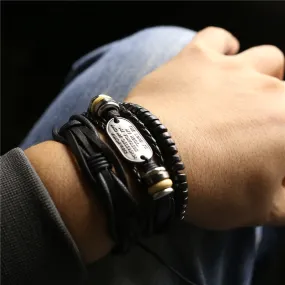 Men Leather Charm Bracelets